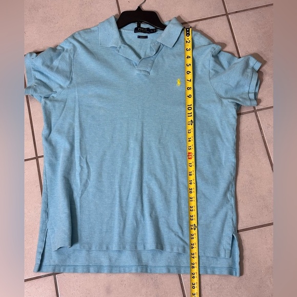 Polo By Ralph Lauren Men Light Blue Polo Shirt Short Sleeve Custom Fit size XL - Picture 6 of 7